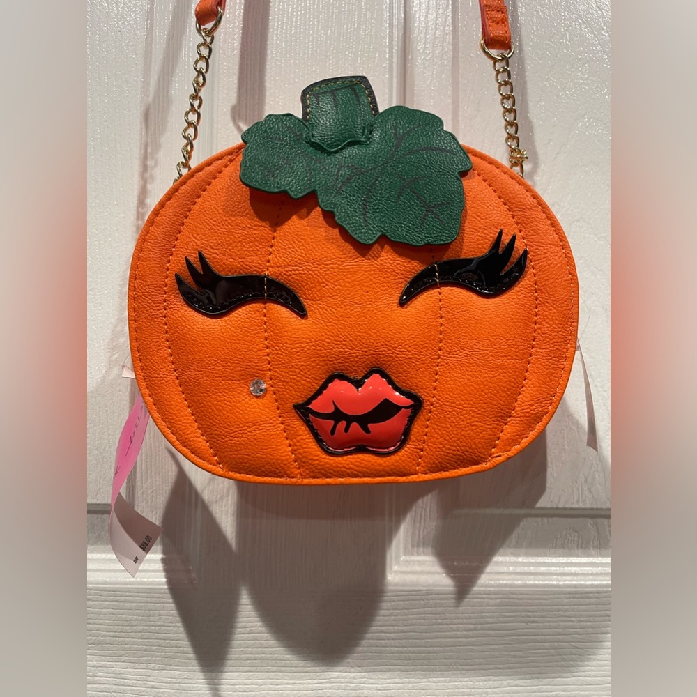 Betsey Johnson Pumpkin Pretty Face Crossbody Bag